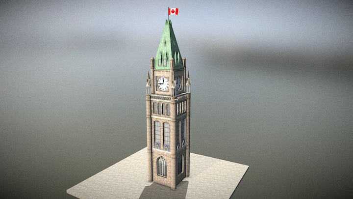 Peace Tower Canada / Low Poly 3D Model