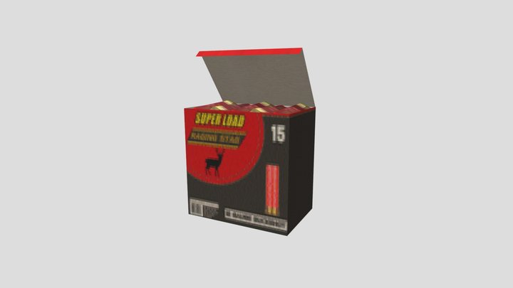 PSX-Styled 12-Gauge Buckshot Box 3D Model