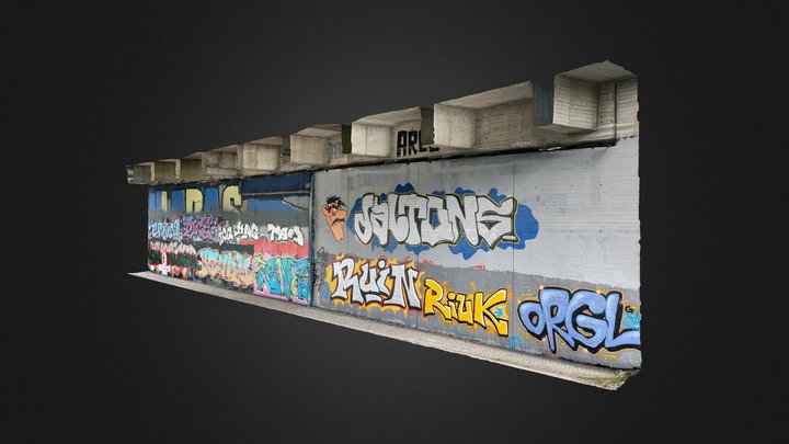 Graffiti under bridge in Braunschweig 3D Model