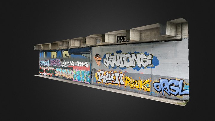 Graffiti bridge in Braunschweig/Graffiti Brücke 3D Model