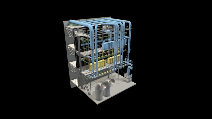 Pompidou Sectional Axonometric 3D Model