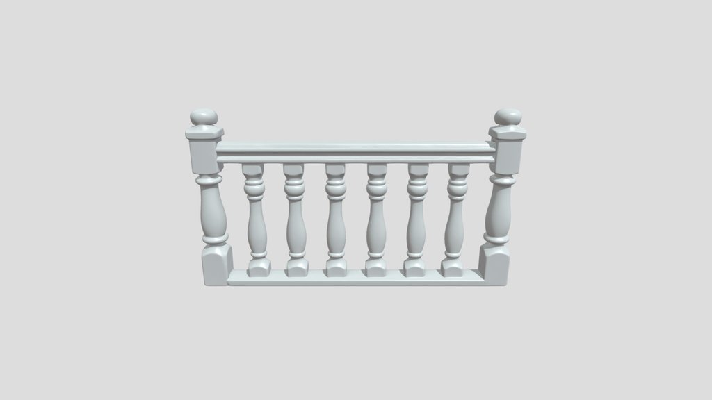 Miniature wooden balcony railing