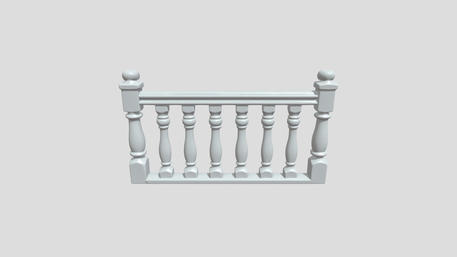 Miniature wooden balcony railing - Download Free 3D model by PK ...