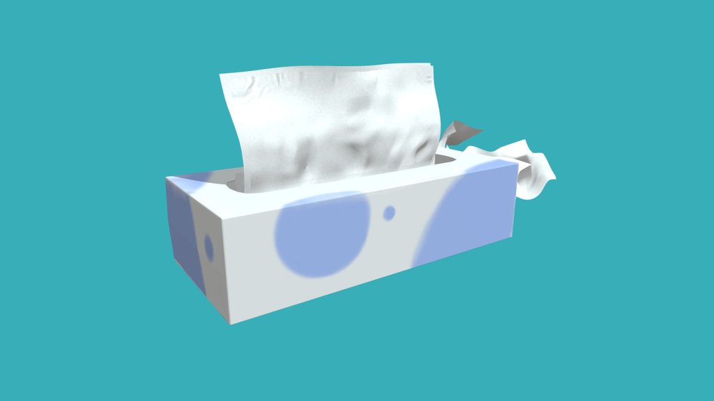 【FREE】Simple Tissue Box and Used Tissue 3D Model