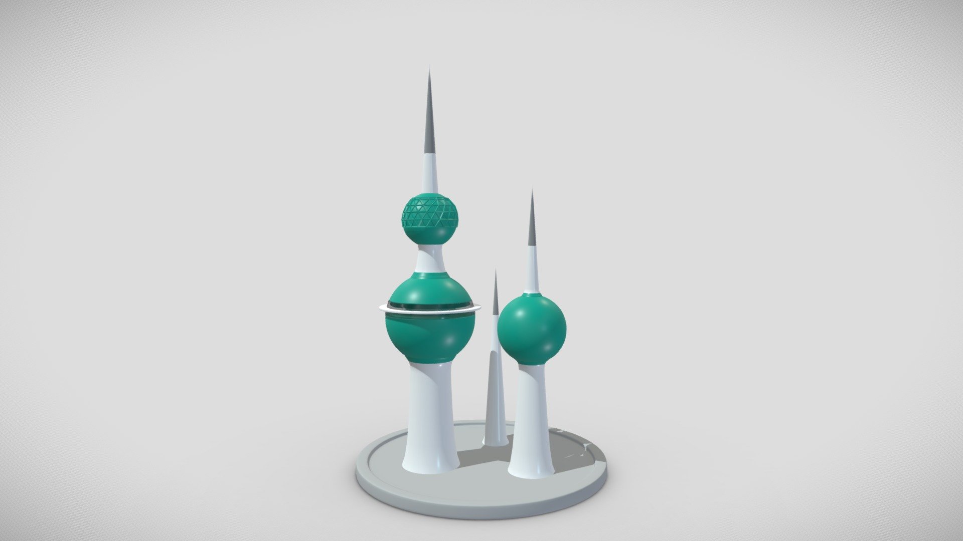 Kuwait towers - 3D model by UULA tests (@UULA.tests) [d737582] - Sketchfab