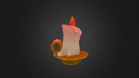 Handpainted Candle 3D Model
