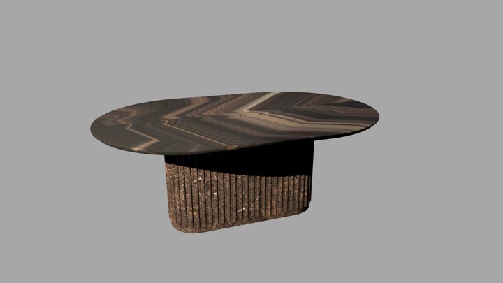 Mid Century Emperador Coffee Table 3D Model