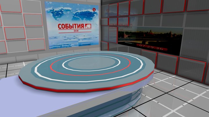 Студия программы "События" (ТВ Центр, 2011-2013) 3D Model