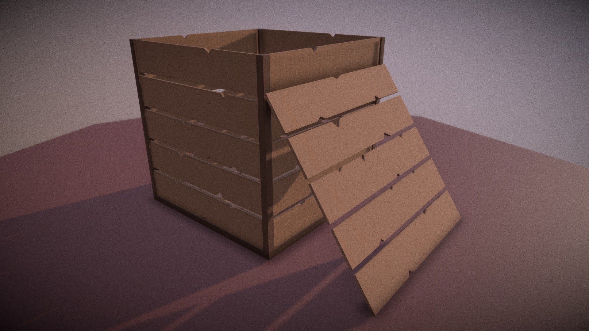 Wood Crate (Low Poly) FREE