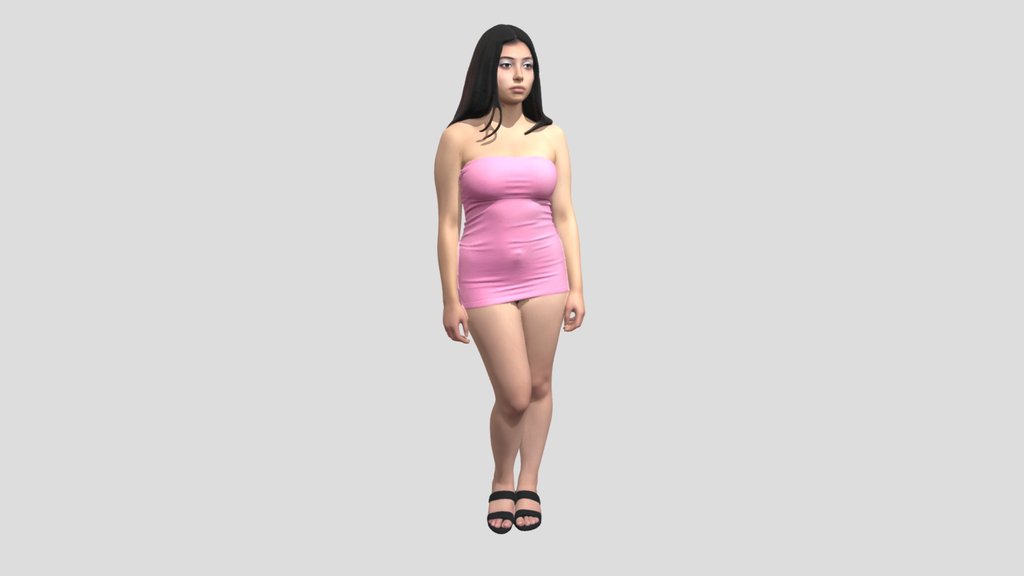 Pink Strapless Dress Portrait