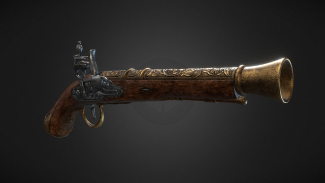 Flintlock Pistol 3D Model