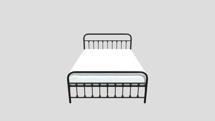 Vintage Metal Bed Frame 3D Model