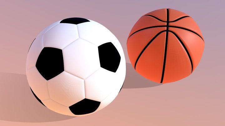 Soccer Football and Basketball 3D Model