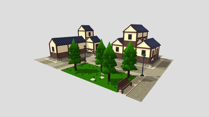 Little Village Buildings 3D Model