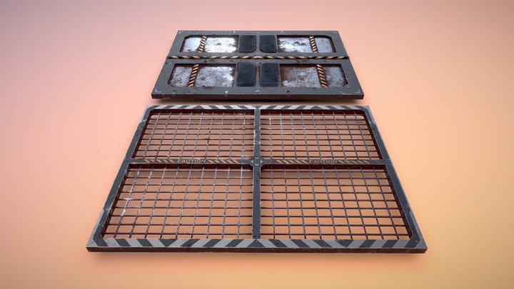 Sci-Fi Industrial Floor Panels 3D Model