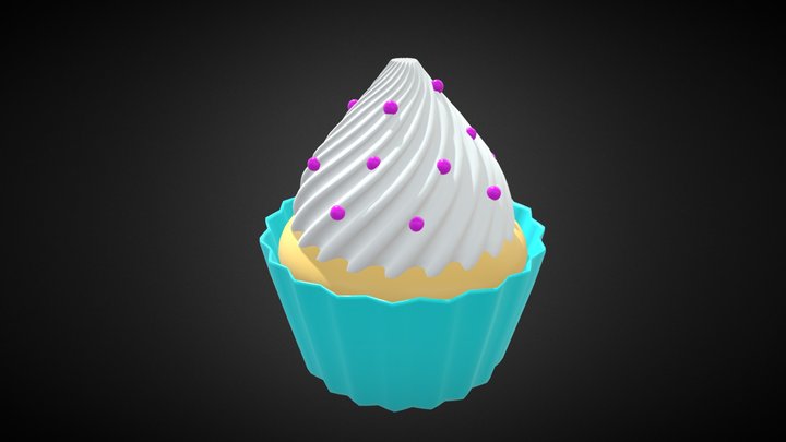 Vanilla Cupcake 3D Model