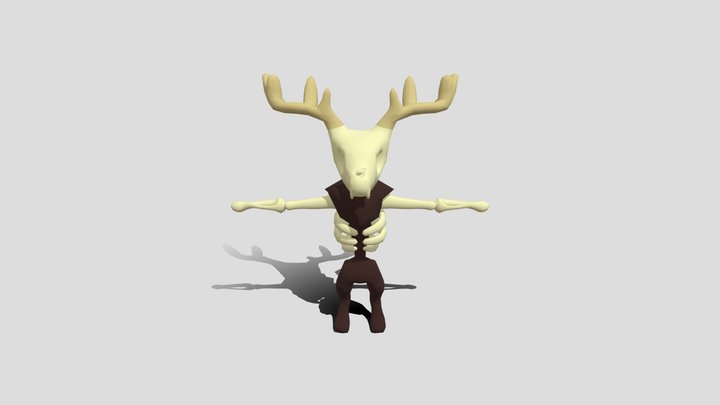 Low Poly Wendigo 3D Model