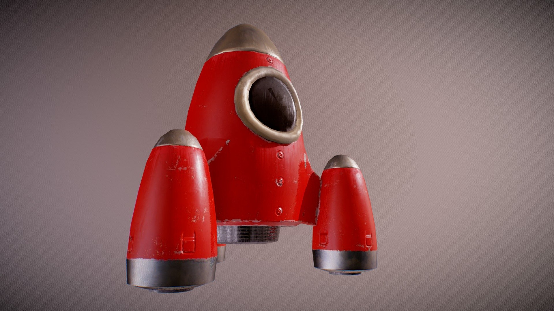 Retrofuturistic toy rocket