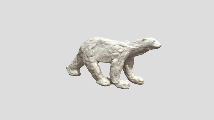 White Textured Polar Bear Sculpture白色质感的北极熊雕塑 – Kostenloses 3D-Modell STL