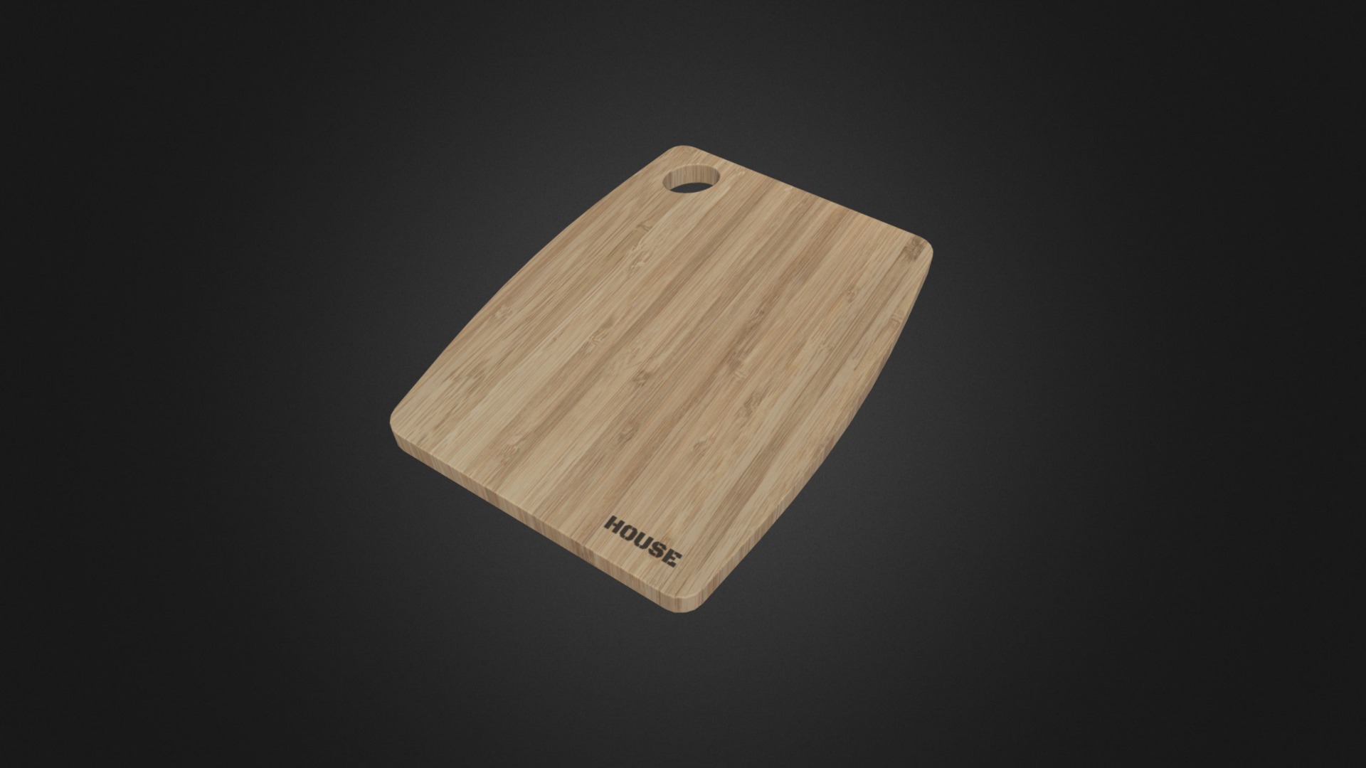 3D model Chopping board - This is a 3D model of the Chopping board. The 3D model is about a wooden block with a black background.