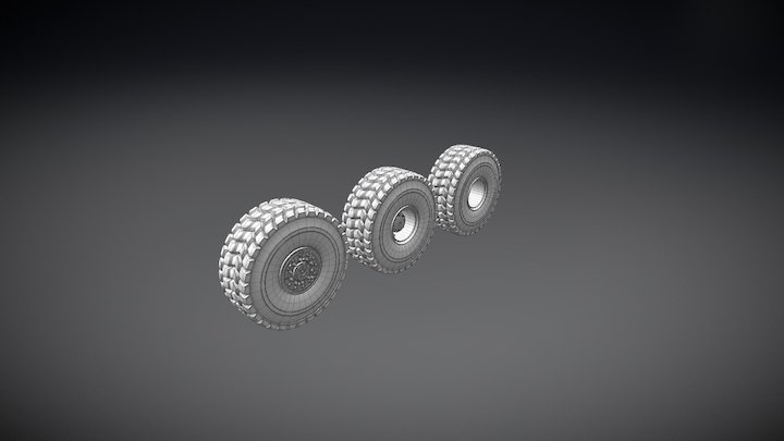 Truck Wheels - Subdivision Surface Modeling 3D Model