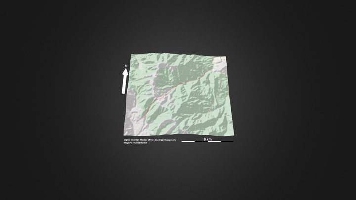大相岭_等高地图 – Free 3D Model STL