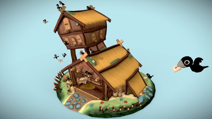DAE Villages Viking Post office 3D Model