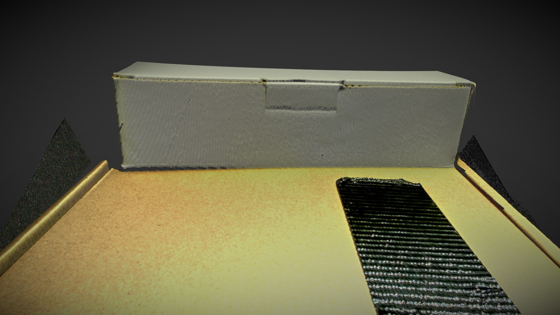 Cardboard boxes with black tape