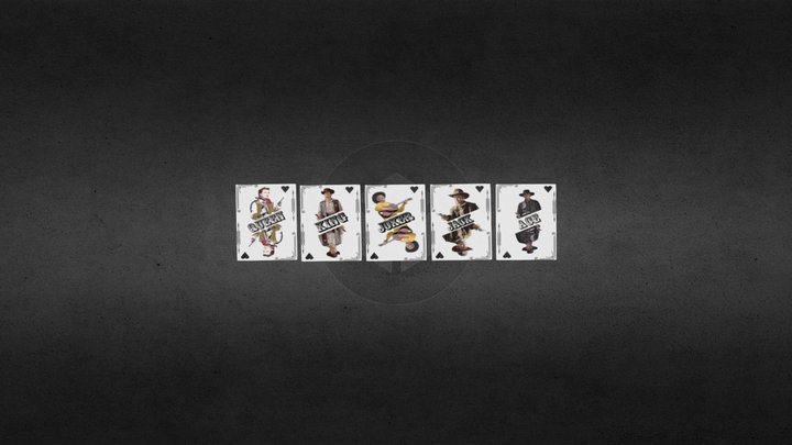 Cowboy Playing Cards 3D Model
