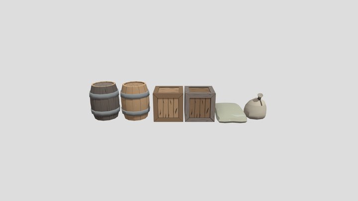 Medieval Props  Minipack 1 - Container 3D Model