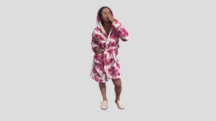 Relaxed People In A Cozy Bathrobe 3D Model