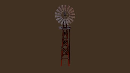 Wild West Windmill Textured 3D Model