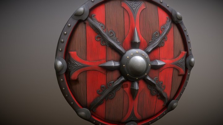 Ancient Viking Shield 3D Model