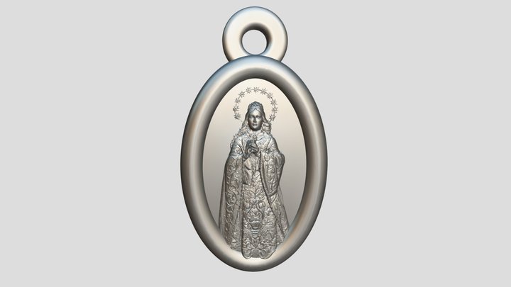 Medaglia Immacolata Di Fasano cm 2x1,4 3D Model