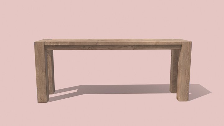 Console table 002 - Hazel oak 3D Model