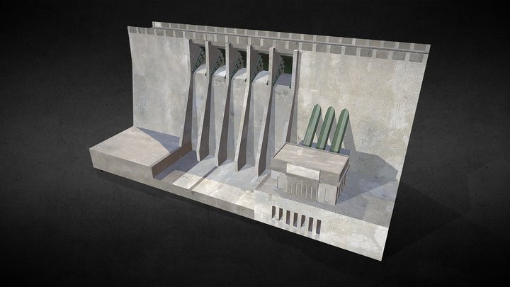 Gravity Dam 3D Model