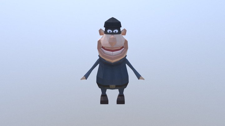 Low Poly Robber 3D Model