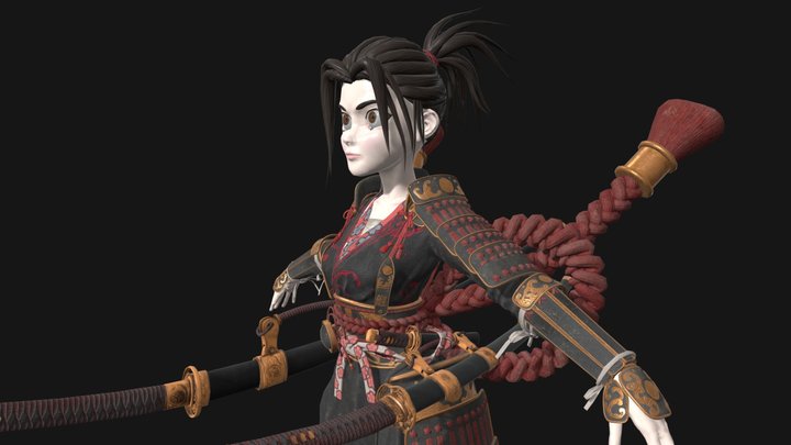 Shimizu Hikari - Realistic Anime Samurai Warrior 3D Model