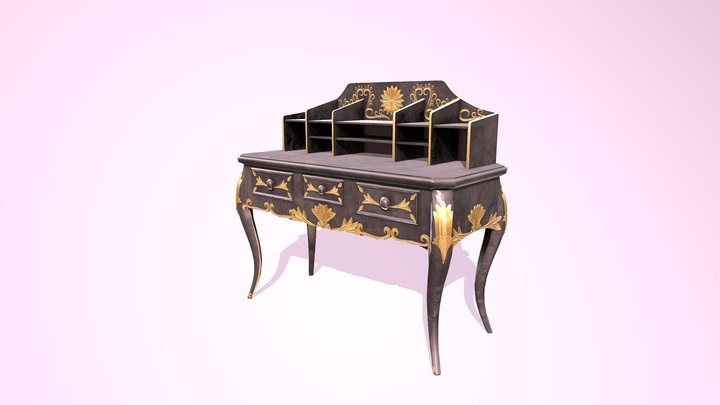 Antique Writing Desk 3D Model