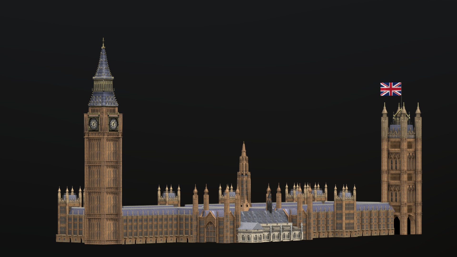 3D model Westminster Palace - This is a 3D model of the Westminster Palace. The 3D model is about a large building with a clock tower.