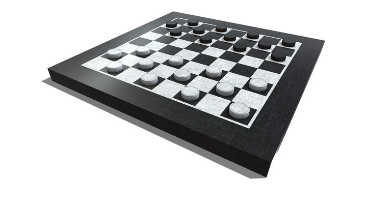 Checkers Set 3D Model