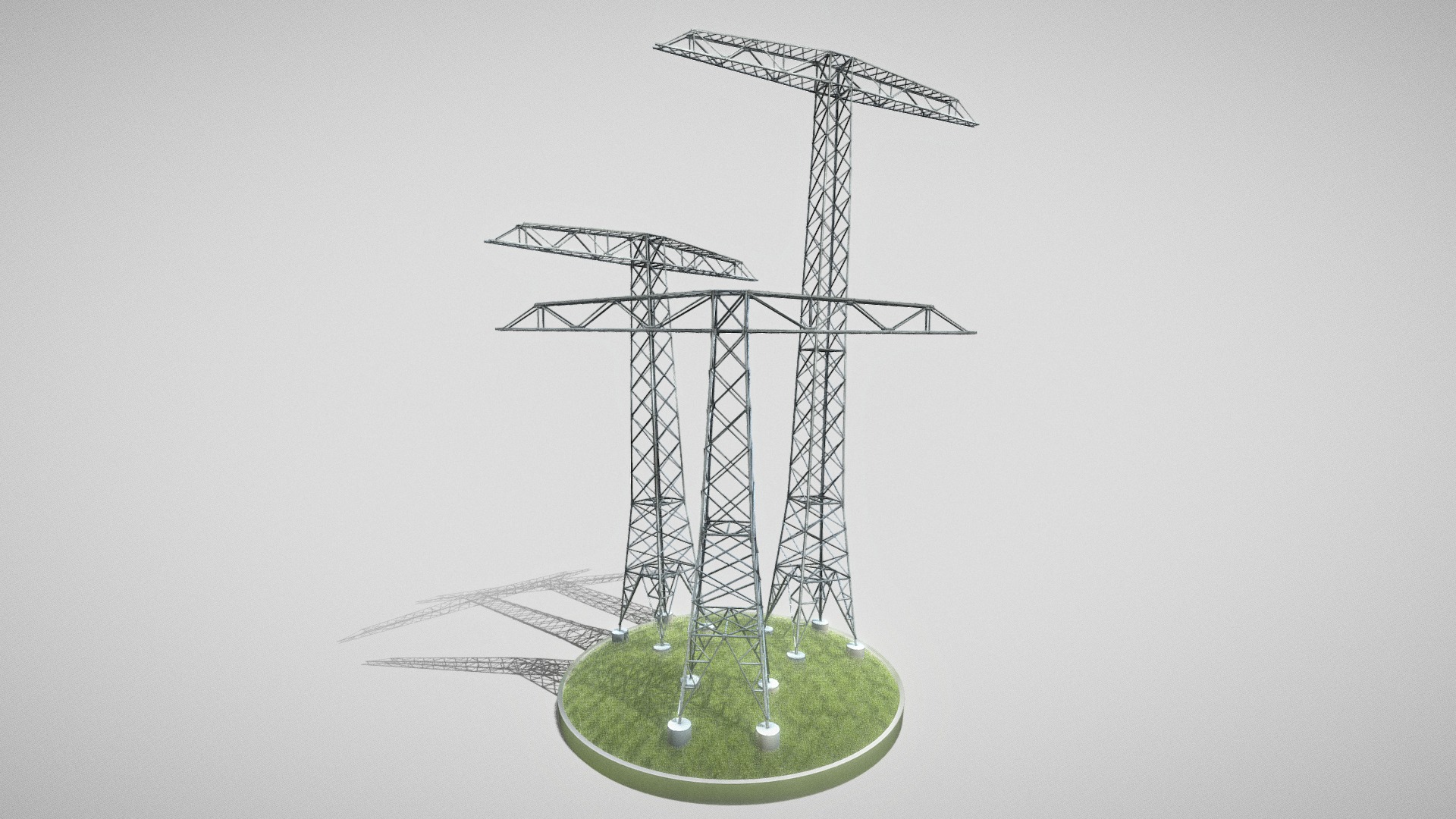 3D model Transmission Tower Package - This is a 3D model of the Transmission Tower Package. The 3D model is about a metal tower with a wire.