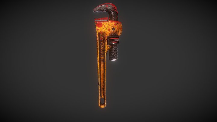 Pipe Wrench Zombie Weapon 3D Model