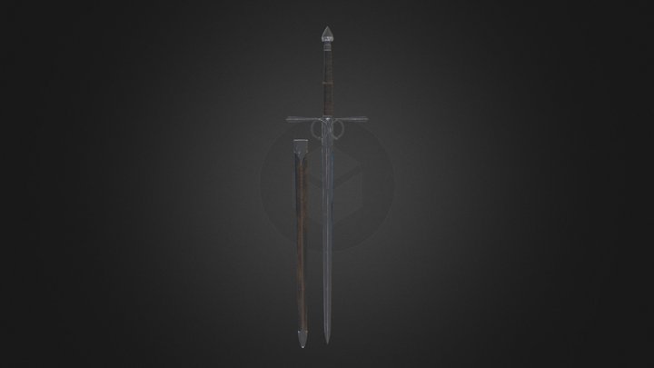 Two Hand Sword (High Poly) 3D Model