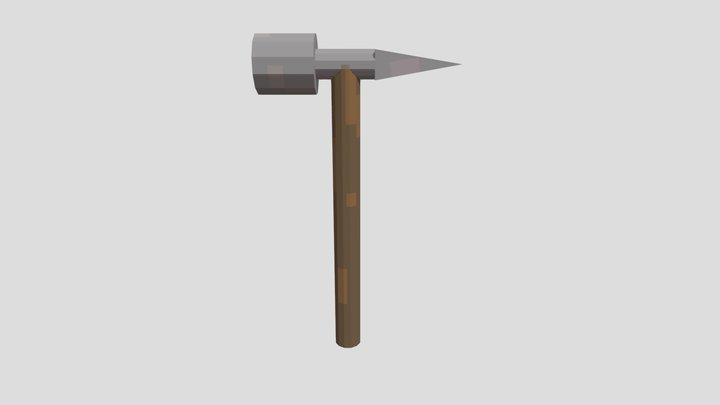 Low Poly Hammer 3D Model