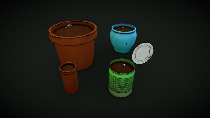 Flower pots 3D Model