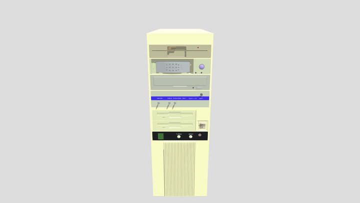 Vintage 386 Cpmputer Case 3D Model
