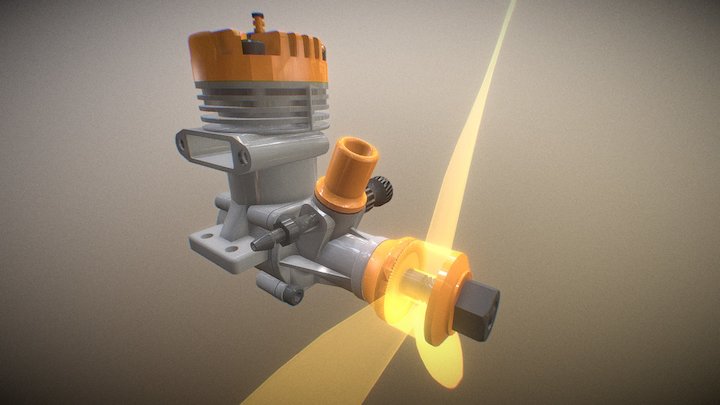 Disassembly of a 2-stroke engine (animated) 3D Model