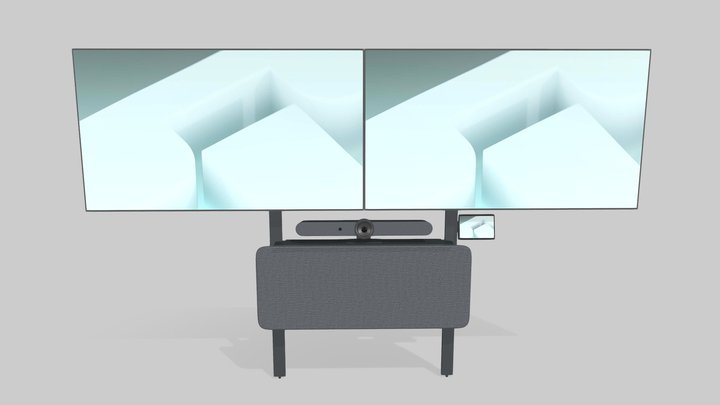H800 Heckler AV Wall Dual with Video Meeting Kit 3D Model