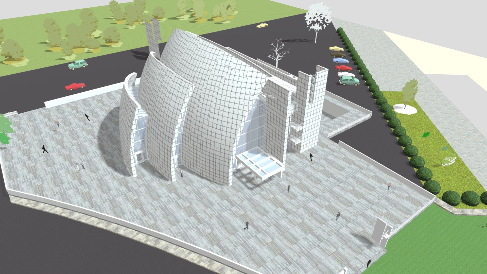 Richard meier Jubilee Church - 3D model by Stacked [d774688] - Sketchfab